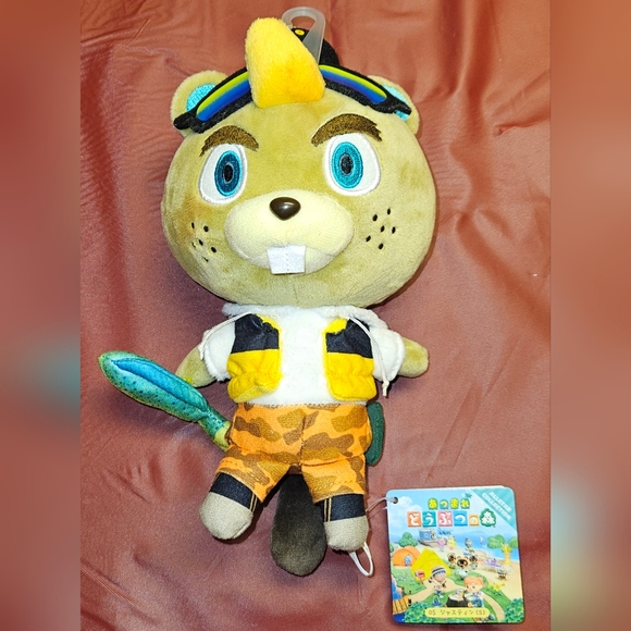 Animal Crossing New Horizons All Stars Plush CJ 8" Fishing Beaver N.W.T. - Picture 1 of 8